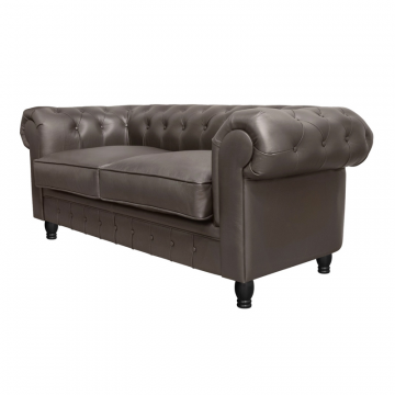 Диван из коричневой кожи Chesterfield Brown Leather 2S