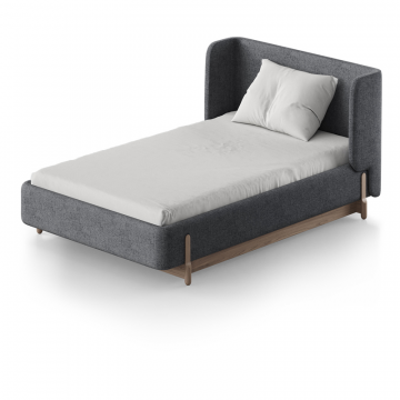 Кровать Basic спальное место 120*200 см (серый, рогожка)