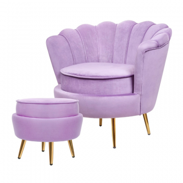 Кресло с пуфом ракушка Pearl Purple (комплект)