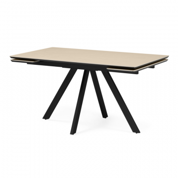 Керамический стол Вилли 120(180)х80 okara light yellow / черный