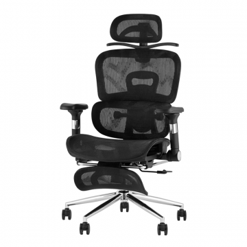 Кресло офисное TopChairs Stich с оттоманкой, черный