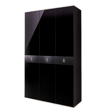 Шкаф 3-дверный Rimini Solo ( черный / серебро ) РМШ2/3(s)