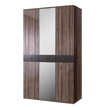 Шкаф 3-дверный Rimini Solo ( орех империя / золото ) РМШ1/3(s)