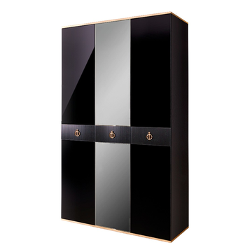 Шкаф 3-дверный Rimini Solo ( черный / золото ) РМШ1/3(s)