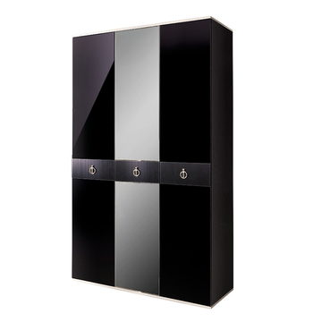 Шкаф 3-дверный Rimini Solo ( черный / серебро ) РМШ1/3(s)