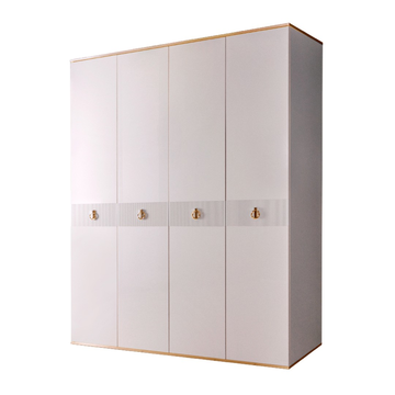 Шкаф 4-дверный Rimini Solo ( белый / золото) РМШ2/4(s)