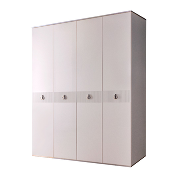 Шкаф 4-дверный Rimini Solo ( белый / серебро) РМШ2/4(s)