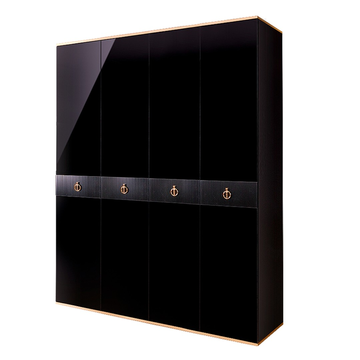 Шкаф 4-дверный Rimini Solo (черный / золото) РМШ2/4(s)