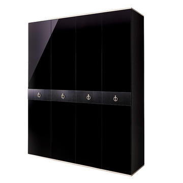 Шкаф 4-дверный Rimini Solo (черный / серебро) РМШ2/4(s)