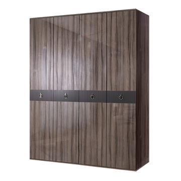 Шкаф 4-дверный Rimini Solo (орех империя / серебро) РМШ2/4(s)