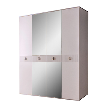 Шкаф 4-дверный Rimini Solo (белый / серебро) РМШ1/4(s)