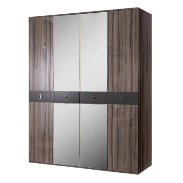 Шкаф 4-дверный Rimini Solo (орех империя / серебро) РМШ1/4(s)