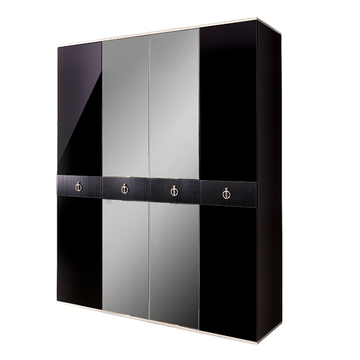 Шкаф 4-дверный Rimini Solo (черный / серебро) РМШ1/4(s)