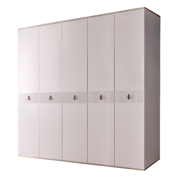 Шкаф 5-дверный Rimini Solo (белый / серебро) РМШ2/5(s)