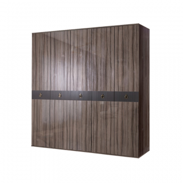 Шкаф 5-дверный Rimini Solo (орех империя / серебро) РМШ2/5(s)