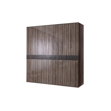 Шкаф 5-дверный Rimini Solo (орех империя / серебро) РМШ2/5(s)