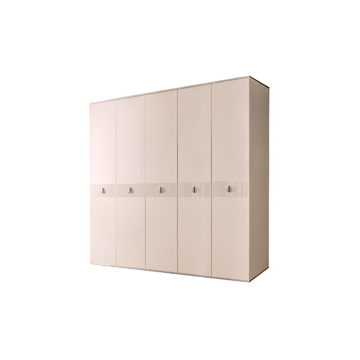 Шкаф 5-дверный Rimini Solo (слоновая кость / серебро) РМШ2/5(s)