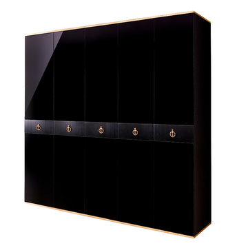 Шкаф 5-дверный Rimini Solo (черный / золото) РМШ2/5(s)