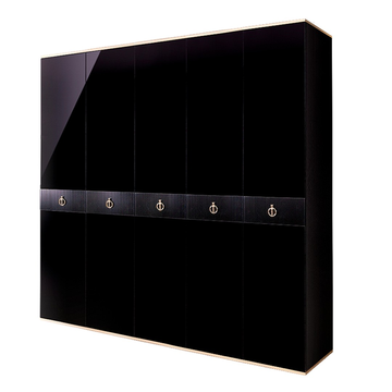 Шкаф 5-дверный Rimini Solo (черный / серебро) РМШ2/5(s)