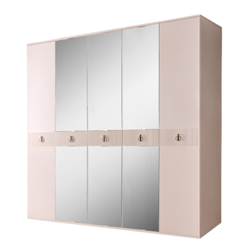 Шкаф 5-ти дверный с зеркалами Rimini Solo (бежевый / серебро) РМШ1/5(s)