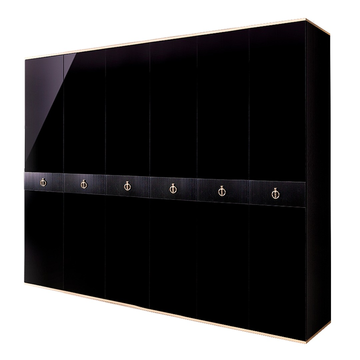 Шкаф 6-дверный Rimini Solo (черный / серебро) РМШ2/6(s)