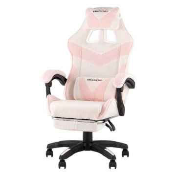 Кресло спортивное TopChairs MG-7019 букле бело-розовый