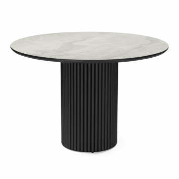 Керамический стол Барел 110 onyx bianco soft satin / черный