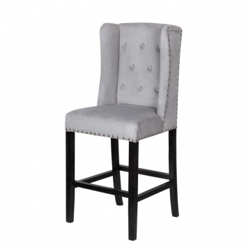 Дизайнерский полубарный стул Skipton Average Grey Velvet