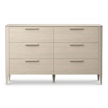 Комод Type oak 6 ящиков ширина 140 см (беленый дуб)