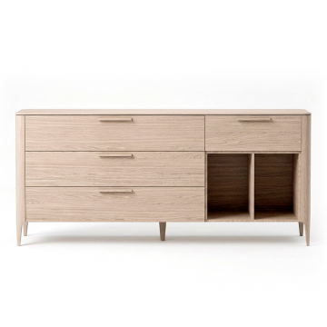 Тумба Type oak 4 ящика 2 полки ширина 180 см (беленый дуб)