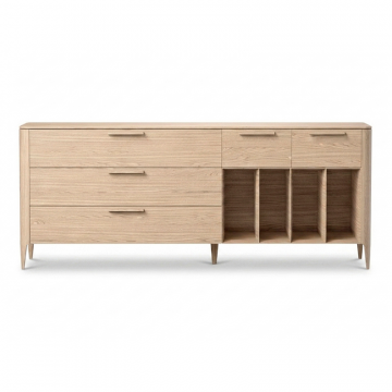 Тумба Type oak 5 ящиков 4 полки ширина 200 см (беленый дуб)