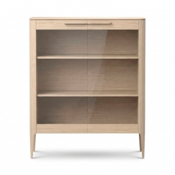 Витрина Type oak стеклянная высота 120 см (беленый дуб)