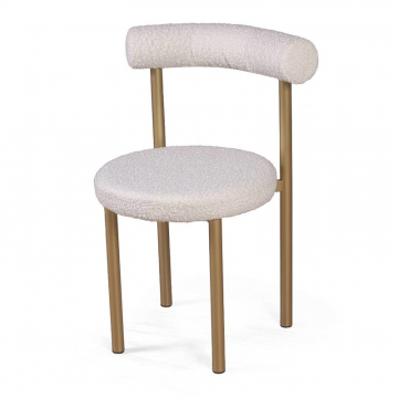 Стул Бигги, букле Turin ivory / опоры золото