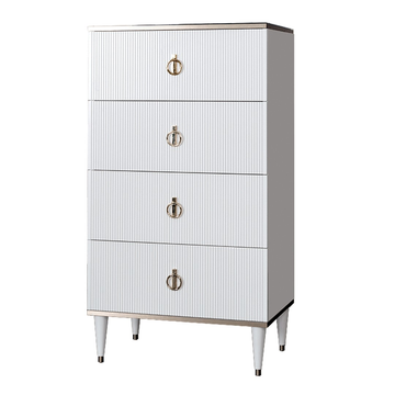 Комод 4 ящика Rimini Solo (белый / серебро) РМКМ-6 (s)