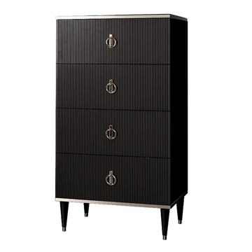 Комод 4 ящика Rimini Solo (черный / серебро) РМКМ-6 (s)