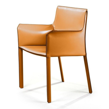 Стул с подлокотниками Barrie, кожа camel 2001000001231