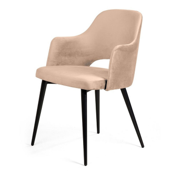 Стул William с подлокотниками, бархат бежевый 5/ черный конус 75371