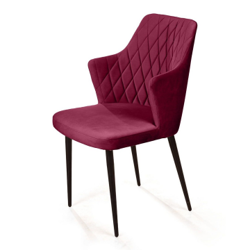 Стул с подлокотниками Hunt, бархат красный 16 / чёрный конус 75682