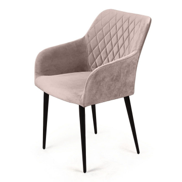 Стул с подлокотниками Robert, бархат пепельно-бежевый 25 75429