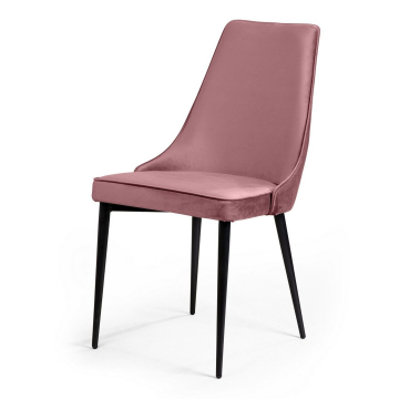 Стул Oliver, бархат пудровый 15/ чёрный конус 74792