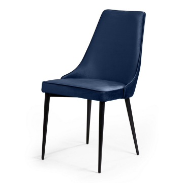 Стул Oliver, бархат синий 29/ чёрный конус 75268