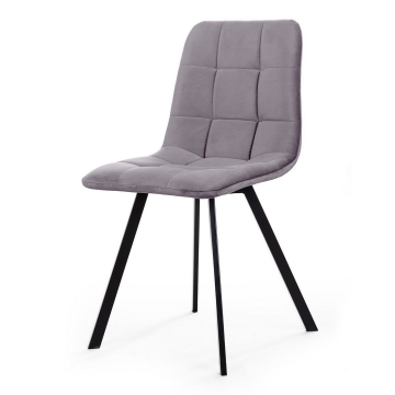 Стул UNO, бархат светло-серый 26/ чёрный профиль 74821