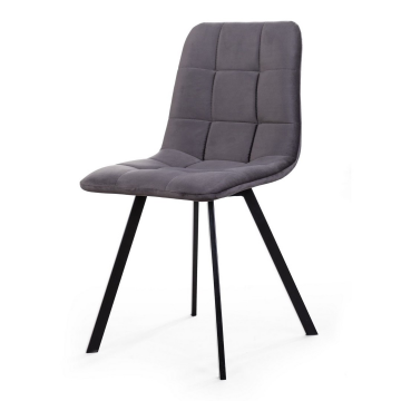 Стул UNO, бархат серый 27/ чёрный профиль 74700