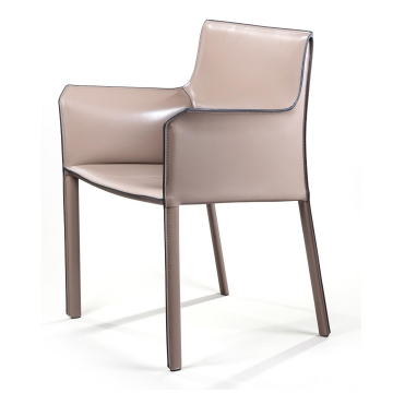 Стул с подлокотниками Barrie, кожа капучино 2000000000138