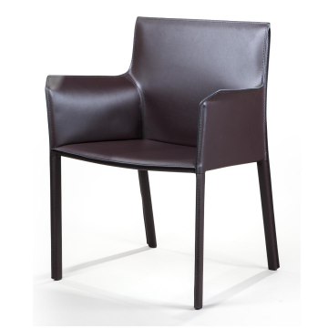 Стул с подлокотниками Barrie, кожа коричневый 2000000000114