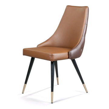 Стул Lucas, экокожа коричневый, золотистый декор на ножках 2000000000299