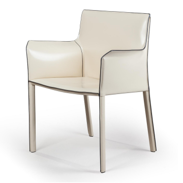 Стул с подлокотниками Barrie, кожа бежевый 2000000000121