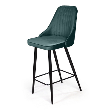 Стул полубарный Berg, бархат зеленый 19/ чёрный конус 76837