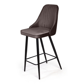 Стул полубарный Berg, бархат антрацит 14/ чёрный конус 74729