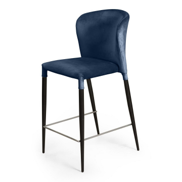 Стул полубарный Albert, бархат синий 29 /опора конус 75430